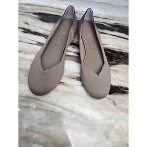 Rothys The Flat Womens Size 8.5 Shoes Taupe Brown Solid Round Toe Ballet Slip On